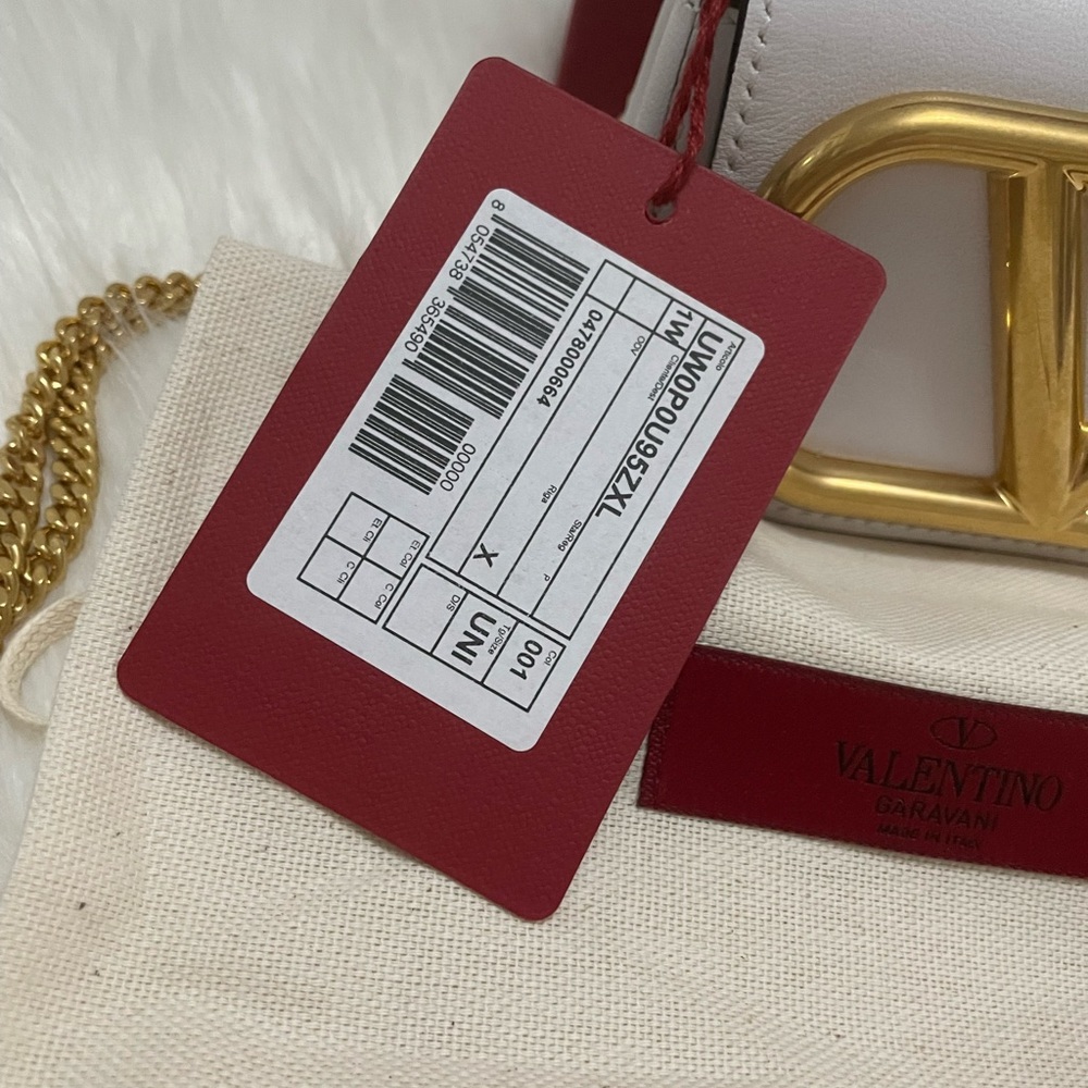 Valentino Garavani White Mini VLogo Top Handle Bag with Gold Hardware - Picture 3 of 12